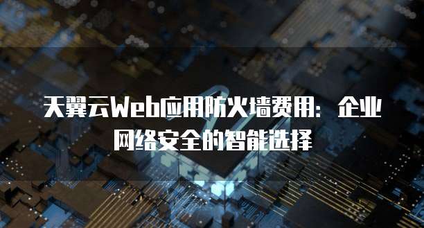 天翼云Web应用防火墙费用：企业网络安全的智能选择