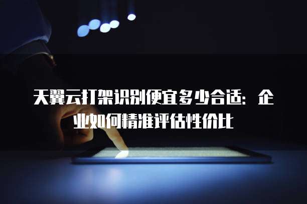 天翼云打架识别便宜多少合适：企业如何精准评估性价比
