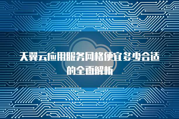 天翼云应用服务网格便宜多少合适的全面解析
