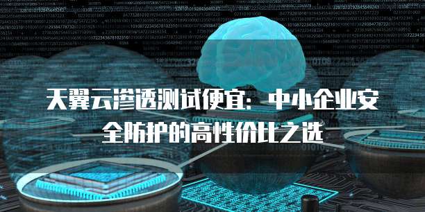 天翼云渗透测试便宜:中小企业安全防护的高性价比之选