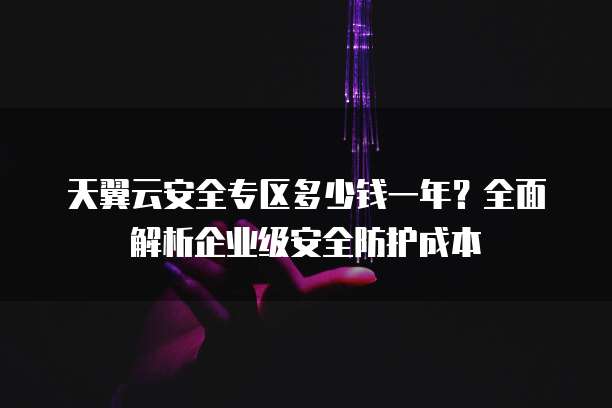 天翼云安全专区多少钱一年？全面解析企业级安全防护成本