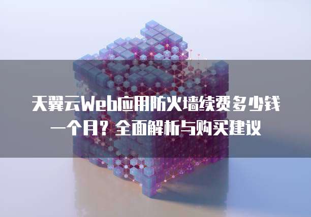 天翼云Web应用防火墙续费多少钱一个月?全面解析与购买建议