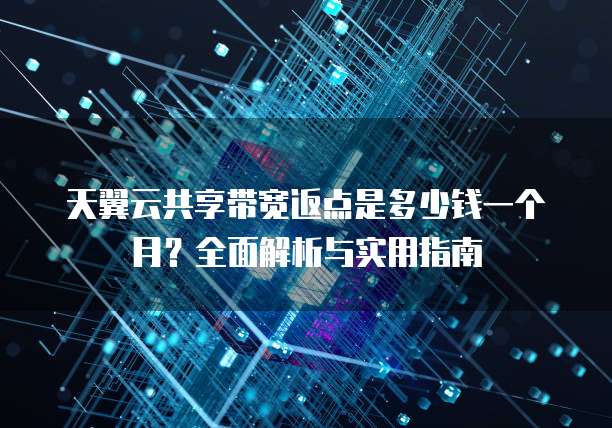 天翼云共享带宽返点是多少钱一个月?全面解析与实用指南