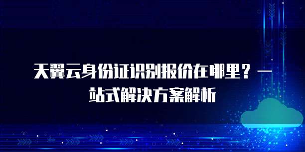 天翼云身份证识别报价在哪里?一站式解决方案解析