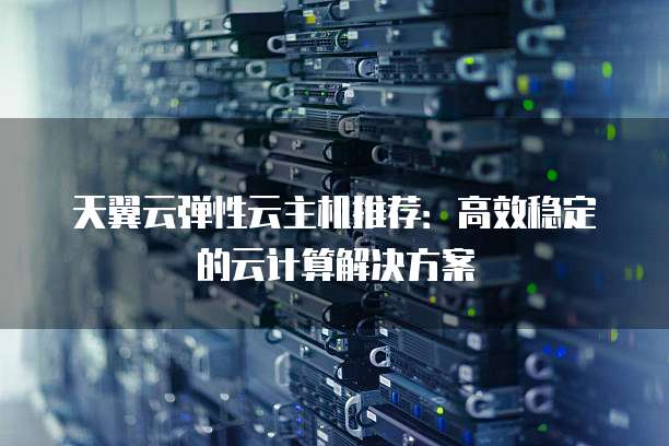 天翼云弹性云主机推荐:高效稳定的云计算解决方案