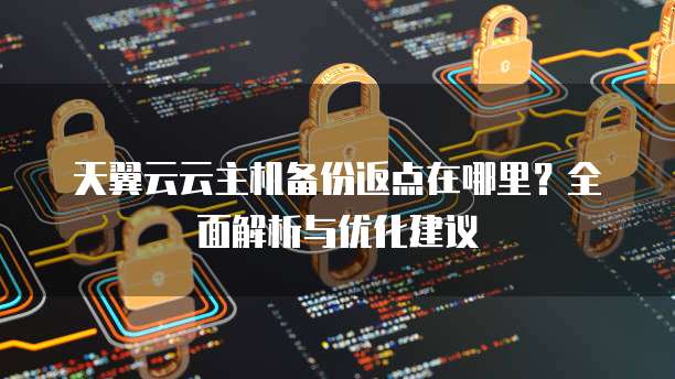 天翼云云主机备份返点在哪里？全面解析与优化建议