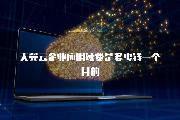 天翼云企业应用续费是多少钱一个月的