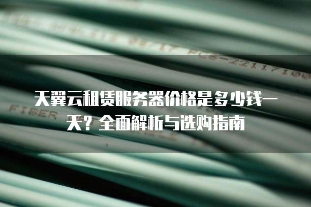 天翼云租赁服务器价格是多少钱一天？全面解析与选购指南