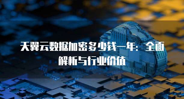 天翼云数据加密多少钱一年:全面解析与行业价值