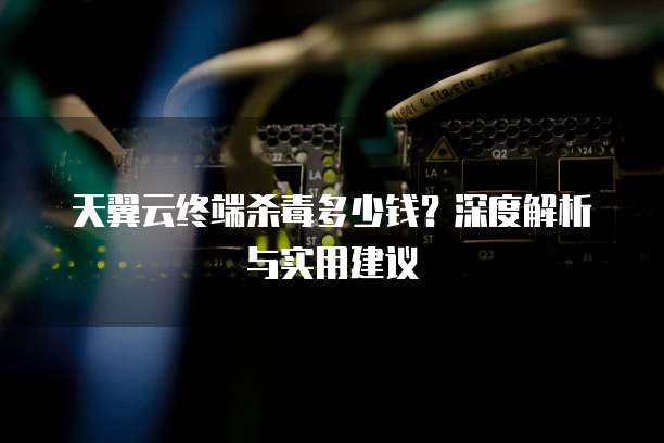 天翼云终端杀毒多少钱?深度解析与实用建议