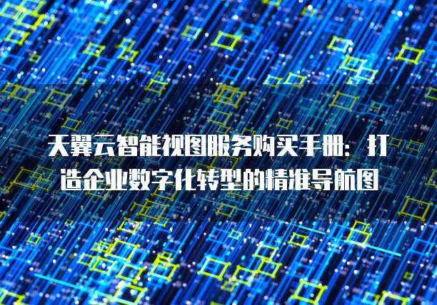 天翼云智能视图服务购买手册:打造企业数字化转型的精准导航图