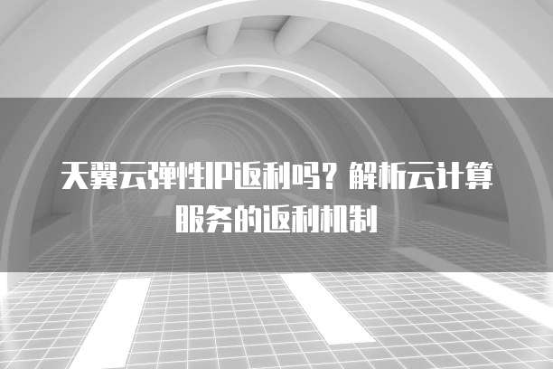 天翼云弹性IP返利吗？解析云计算服务的返利机制