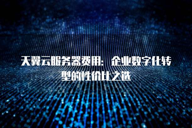天翼云服务器费用：企业数字化转型的性价比之选
