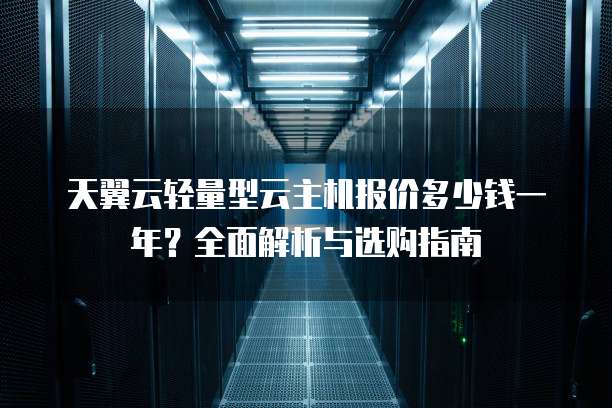 天翼云轻量型云主机报价多少钱一年?全面解析与选购指南