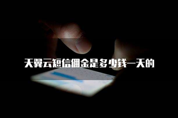 天翼云短信佣金是多少钱一天的