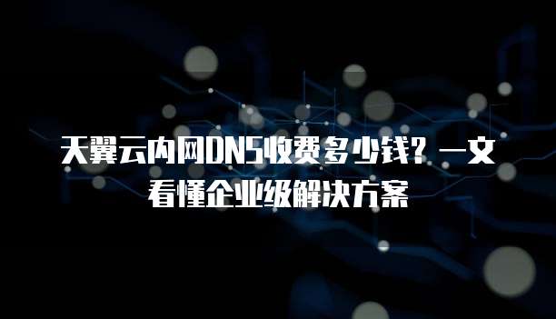 天翼云内网DNS收费多少钱?一文看懂企业级解决方案