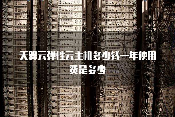 天翼云弹性云主机多少钱一年使用费是多少