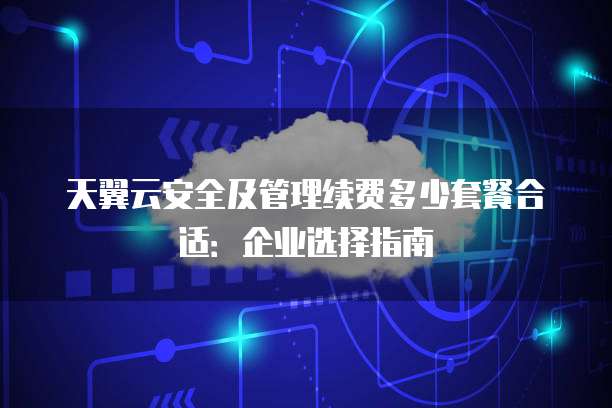 天翼云安全及管理续费多少套餐合适:企业选择指南