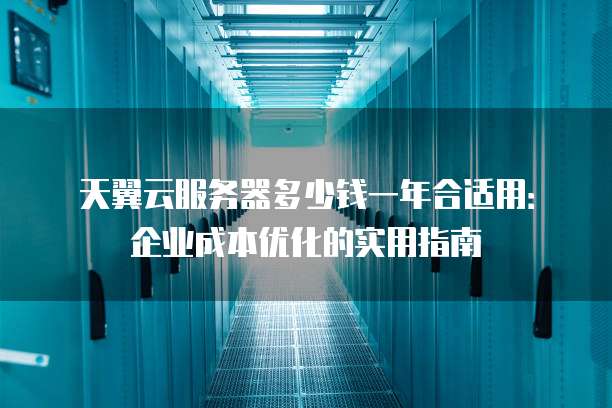 天翼云服务器多少钱一年合适用:企业成本优化的实用指南