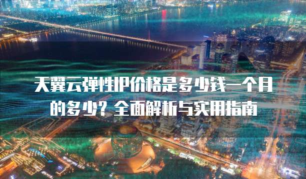天翼云弹性IP价格是多少钱一个月的多少?全面解析与实用指南