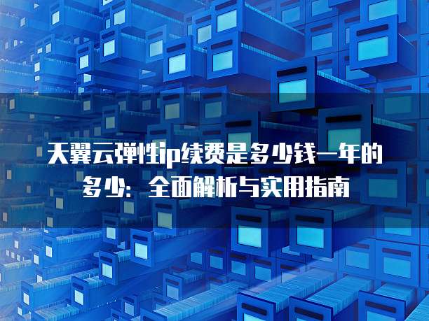 天翼云弹性ip续费是多少钱一年的多少：全面解析与实用指南