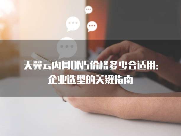 天翼云内网DNS价格多少合适用:企业选型的关键指南