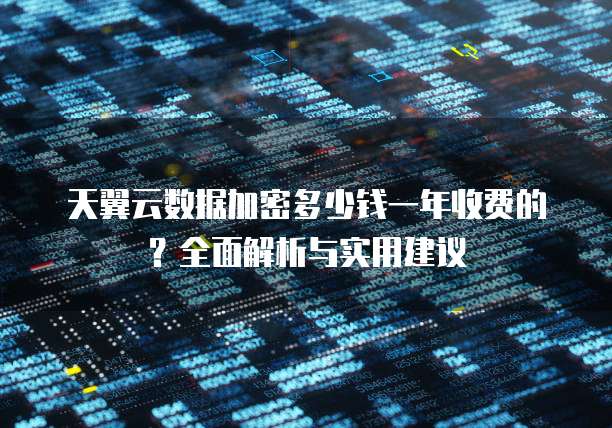 天翼云数据加密多少钱一年收费的?全面解析与实用建议