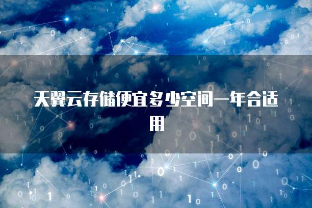 天翼云存储便宜多少空间一年合适用
