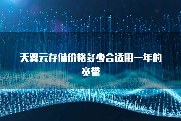 天翼云存储价格多少合适用一年的宽带