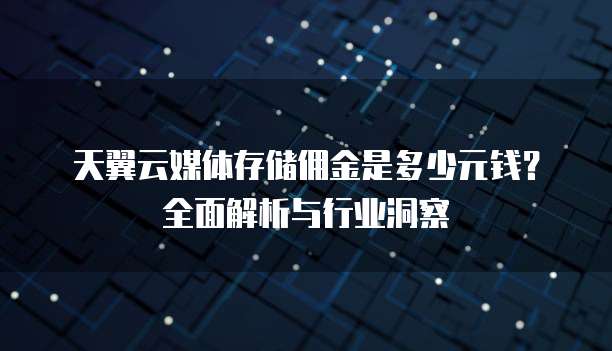天翼云媒体存储佣金是多少元钱？全面解析与行业洞察