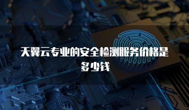 天翼云专业的安全检测服务价格是多少钱