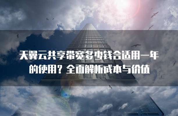 天翼云共享带宽多少钱合适用一年的使用？全面解析成本与价值