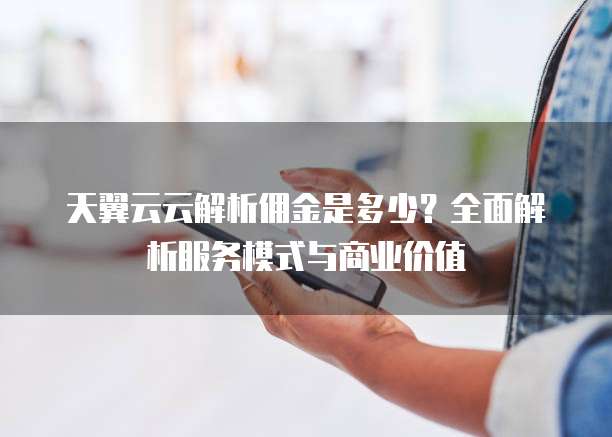 天翼云云解析佣金是多少?全面解析服务模式与商业价值