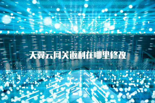天翼云网关返利在哪里修改