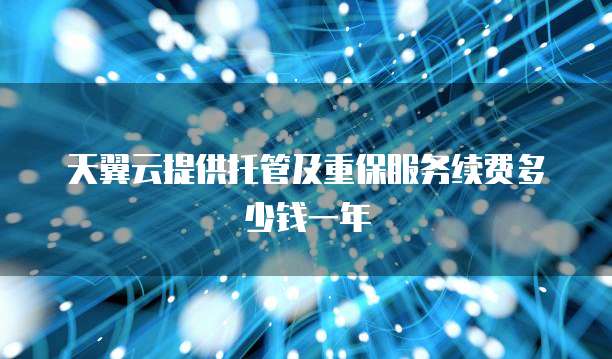 天翼云提供托管及重保服务续费多少钱一年