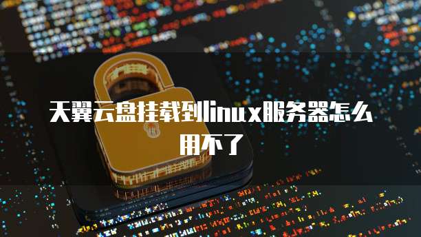 天翼云盘挂载到linux服务器怎么用不了