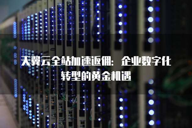 天翼云全站加速返佣：企业数字化转型的黄金机遇