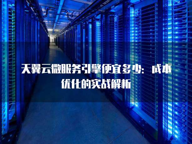 天翼云微服务引擎便宜多少：成本优化的实战解析