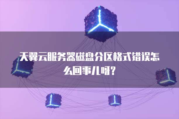 天翼云服务器磁盘分区格式错误怎么回事儿呀?