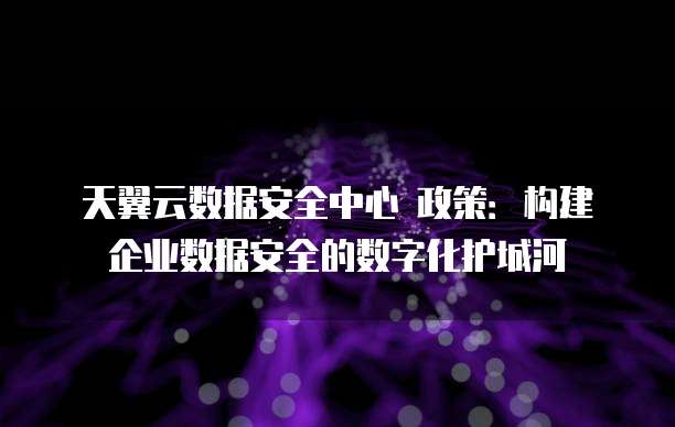天翼云数据安全中心 政策：构建企业数据安全的数字化护城河