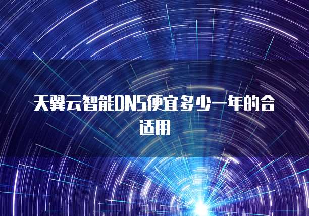 天翼云智能DNS便宜多少一年的合适用