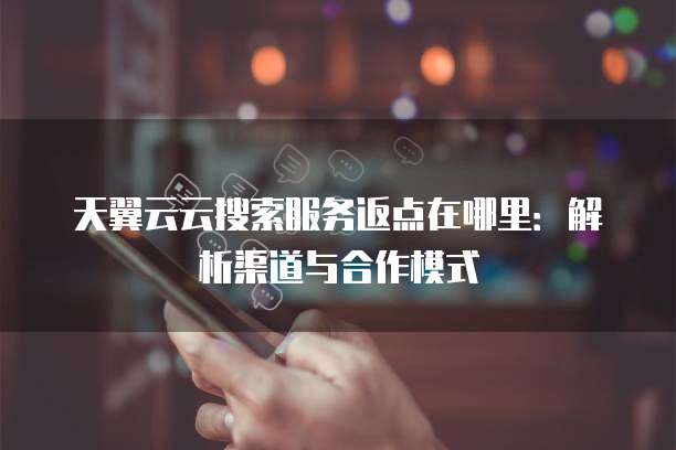 天翼云云搜索服务返点在哪里:解析渠道与合作模式