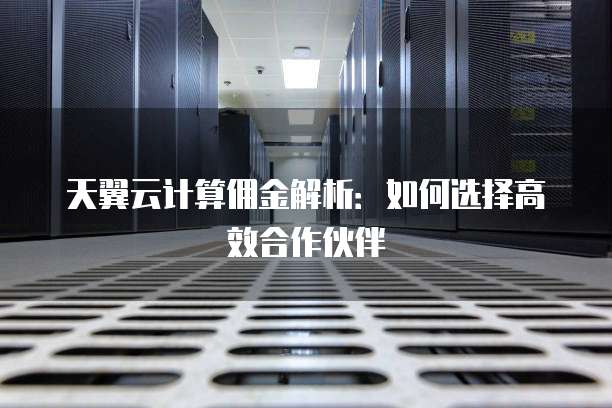 天翼云计算佣金解析:如何选择高效合作伙伴