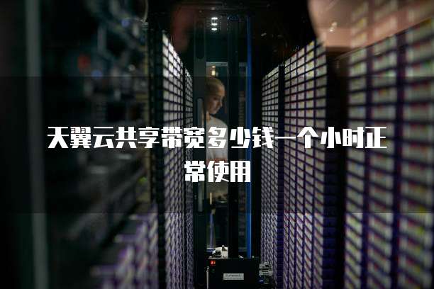 天翼云共享带宽多少钱一个小时正常使用