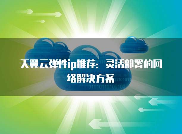 天翼云弹性ip推荐:灵活部署的网络解决方案