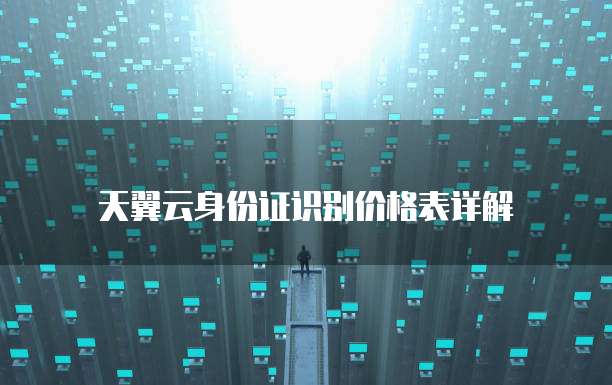 天翼云身份证识别价格表详解
