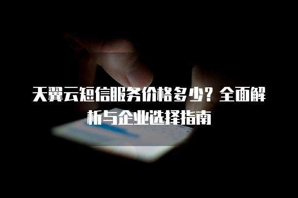 天翼云短信服务价格多少？全面解析与企业选择指南