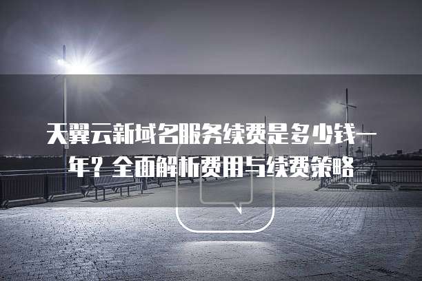 天翼云新域名服务续费是多少钱一年？全面解析费用与续费策略