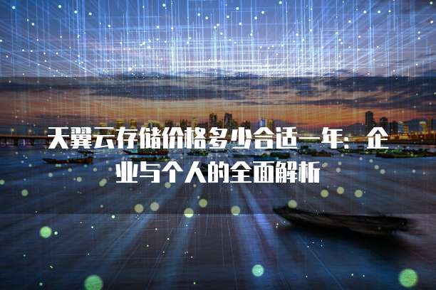 天翼云存储价格多少合适一年:企业与个人的全面解析