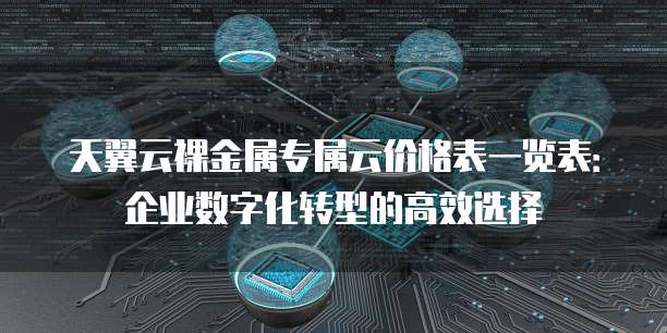 天翼云裸金属专属云价格表一览表：企业数字化转型的高效选择
